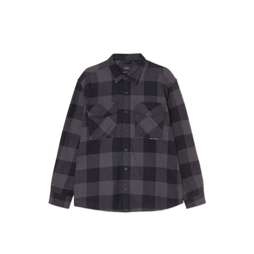 Cropp - Szaro-czarna koszula wierzchnia w kratę - szary ze sklepu Cropp w kategorii Koszule męskie - zdjęcie 166200808