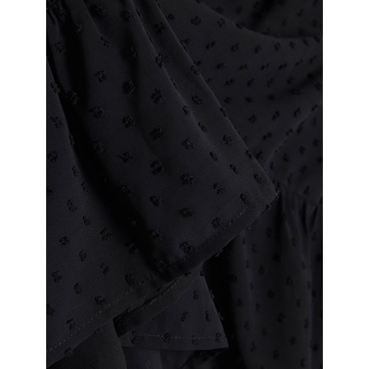 Reserved - Sukienka mini z falbaną - czarny Reserved XXL wyprzedaż Reserved