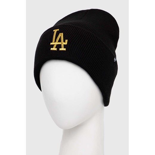 47brand czapka MLB Los Angeles Dodgers kolor czarny z grubej dzianiny ONE ANSWEAR.com