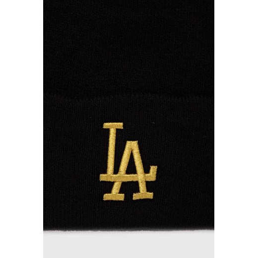 47brand czapka MLB Los Angeles Dodgers kolor czarny z grubej dzianiny ONE ANSWEAR.com