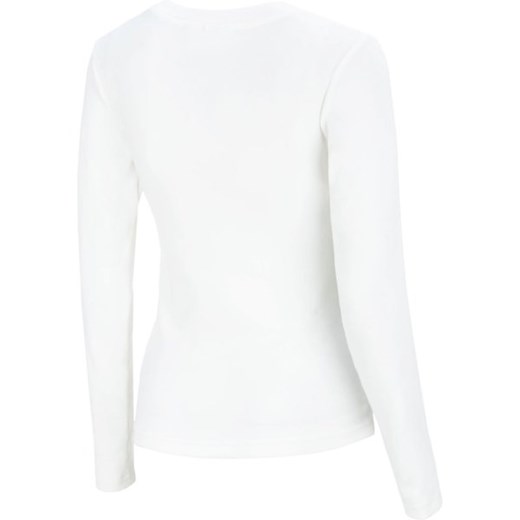 Bluzka damska Outhorn z okrągłym dekoltem biała sportowa z elastanu 
