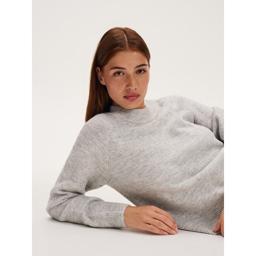 Reserved - Gładki sweter - jasnoszary Reserved S Reserved