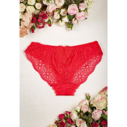 Czerwone Koronkowe Majtki Figi w Kwiatki Botrina Renee L/XL promocyjna cena Renee odzież