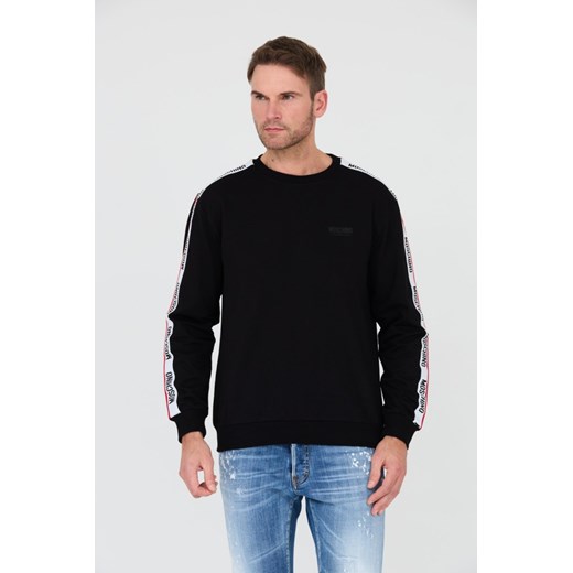 MOSCHINO Czarna bluza z lampasami, Wybierz rozmiar XL ze sklepu outfit.pl w kategorii Bluzy męskie - zdjęcie 166213087