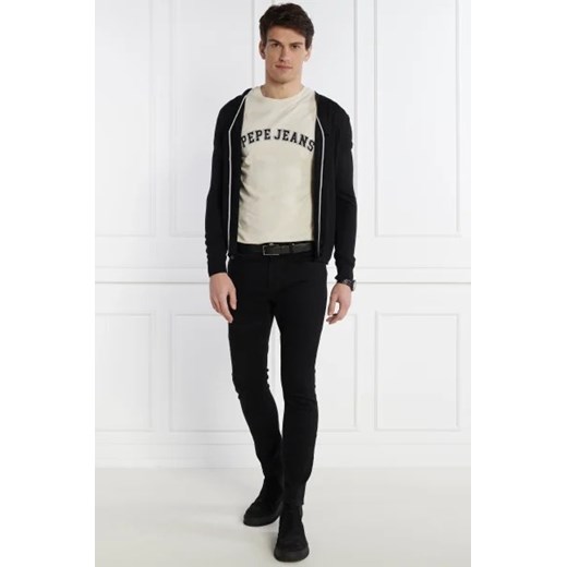 Pepe Jeans t-shirt męski beżowy z krótkim rękawem wiosenny 