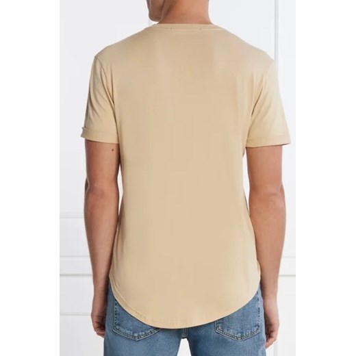 T-shirt męski beżowy Calvin Klein bawełniany 