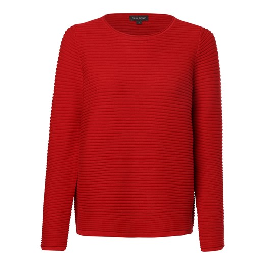 Sweter damski Franco Callegari czerwony z okrągłym dekoltem 