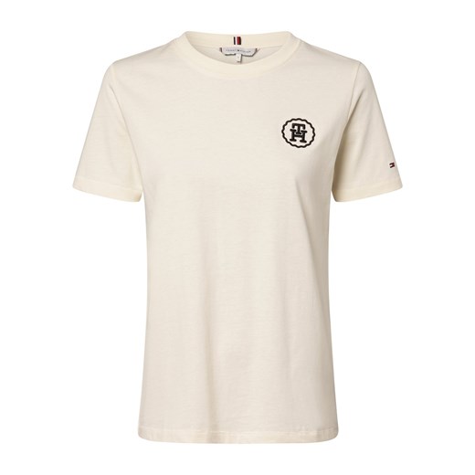 Tommy Hilfiger T-shirt damski Kobiety Bawełna piaskowy jednolity ze sklepu vangraaf w kategorii Bluzki damskie - zdjęcie 166217685