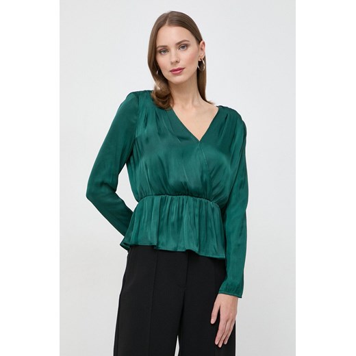 Morgan bluzka damska kolor zielony gładka ze sklepu ANSWEAR.com w kategorii Bluzki damskie - zdjęcie 166217938