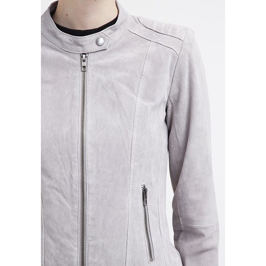 ONLY ONLEVITA Kurtka skórzana silver zalando szary kołnierzyk