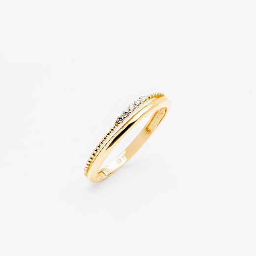 pierścionek z białymi cyrkoniami złoty ze sklepu ANIA KRUK w kategorii Pierścionki - zdjęcie 166220808