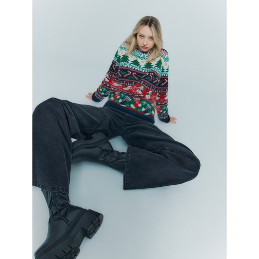Świąteczny sweter z okrągłym dekoltem House XL House