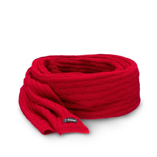 PaMaMi Elegancki szalik damski - Czerwony ze sklepu JK-Collection w kategorii Szaliki i chusty damskie - zdjęcie 166223369