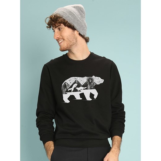 WOOOP Bluza &quot;Bear Foxes&quot; w kolorze czarnym ze sklepu Limango Polska w kategorii Bluzy męskie - zdjęcie 166225015