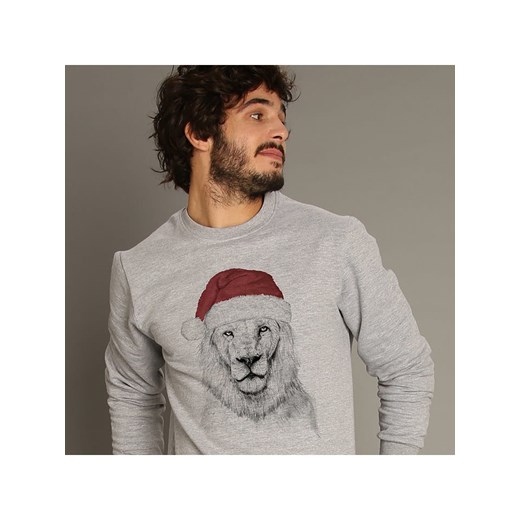 WOOOP Bluza "Santa Lion" w kolorze szarym ze sklepu Limango Polska w kategorii Bluzy męskie - zdjęcie 166229047