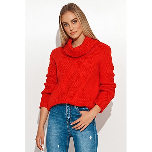 Makadamia Sweter w kolorze czerwonym Makadamia onesize Limango Polska