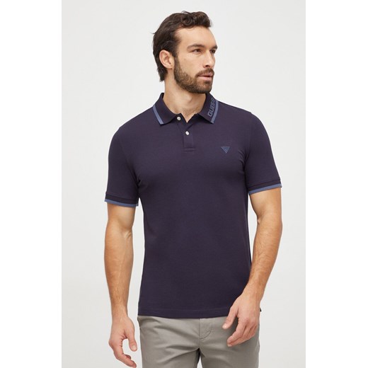 Guess polo LYLE męski kolor granatowy z nadrukiem M4RP60 K7O64 ze sklepu ANSWEAR.com w kategorii T-shirty męskie - zdjęcie 166233428