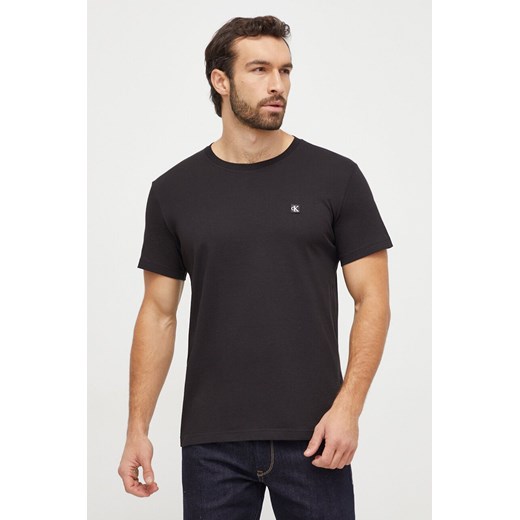 Calvin Klein Jeans t-shirt bawełniany kolor czarny J30J325268 ze sklepu ANSWEAR.com w kategorii T-shirty męskie - zdjęcie 166233546