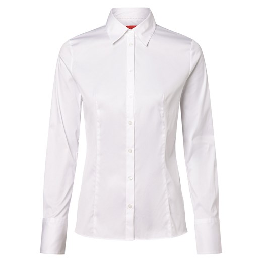 HUGO Bluzka damska Kobiety Bawełna biały jednolity ze sklepu vangraaf w kategorii Koszule damskie - zdjęcie 166239196