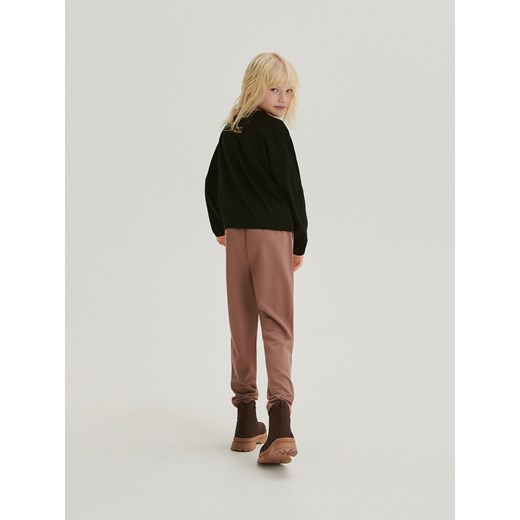 Reserved - Spodnie z wiskozą - bursztynowy ze sklepu Reserved w kategorii Spodnie dziewczęce - zdjęcie 166242329