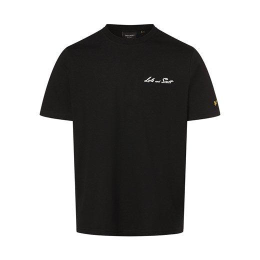 Lyle & Scott T-shirt męski Mężczyźni Bawełna czarny nadruk ze sklepu vangraaf w kategorii T-shirty męskie - zdjęcie 166248088
