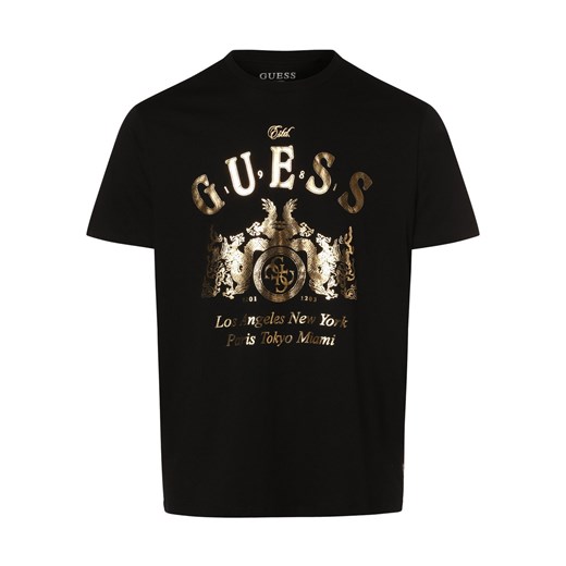 GUESS T-shirt męski Mężczyźni Bawełna czarny nadruk ze sklepu vangraaf w kategorii T-shirty męskie - zdjęcie 166248106
