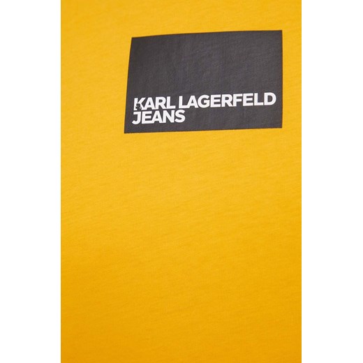 Bluzka damska Karl Lagerfeld z krótkim rękawem z okrągłym dekoltem z bawełny 