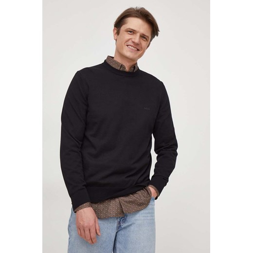 BOSS sweter bawełniany kolor czarny lekki ze sklepu ANSWEAR.com w kategorii Swetry męskie - zdjęcie 166250035