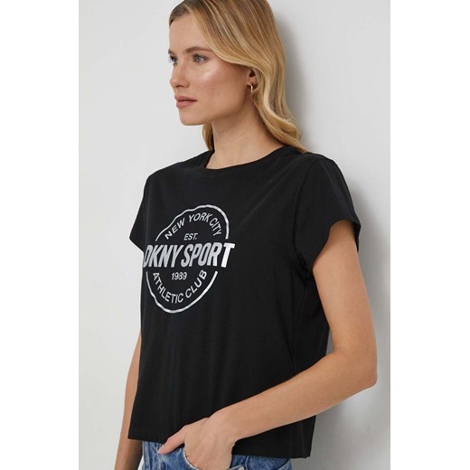Dkny t-shirt bawełniany damski kolor czarny DP3T9563 ze sklepu ANSWEAR.com w kategorii Bluzki damskie - zdjęcie 166250109