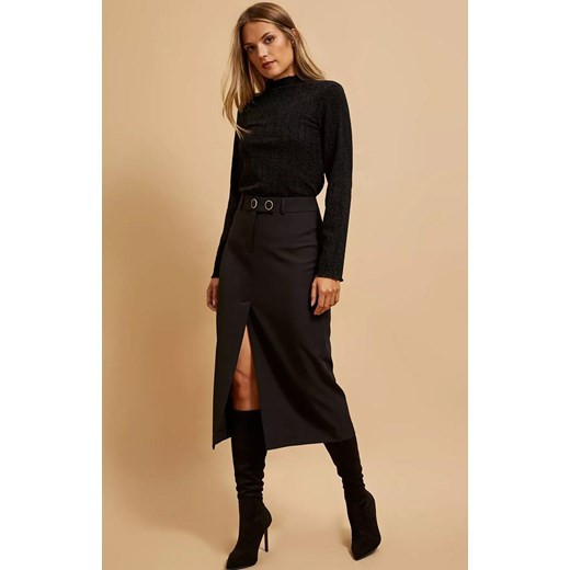 Elegancka czarna spódnica midi 4216, Kolor czarny, Rozmiar XL, Moodo ze sklepu Primodo w kategorii Spódnice - zdjęcie 166253725