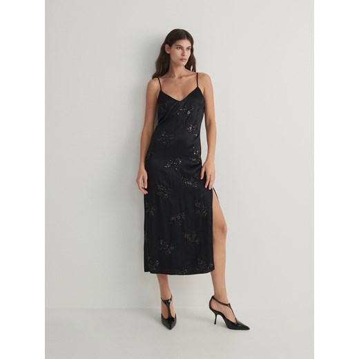 Reserved - Sukienka z wiskozy - czarny ze sklepu Reserved w kategorii Sukienki - zdjęcie 166258777