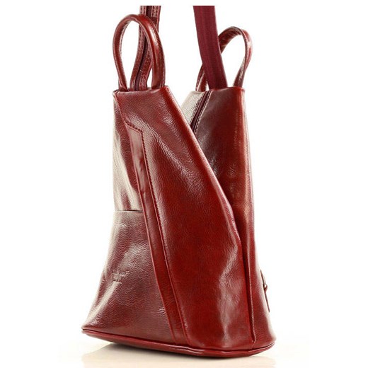 Kultowy plecak damski vegetable leather - MARCO MAZZINI bordo ze sklepu Verostilo w kategorii Plecaki - zdjęcie 166262525