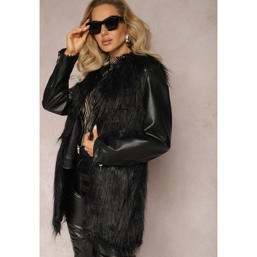 Czarna Kamizelka Crow ze sklepu Renee odzież w kategorii Kamizelki damskie - zdjęcie 166266445