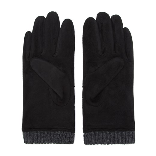 Męskie rękawiczki z przeszyciami i ściągaczem czarne ze sklepu WITTCHEN w kategorii Rękawiczki damskie - zdjęcie 166269166