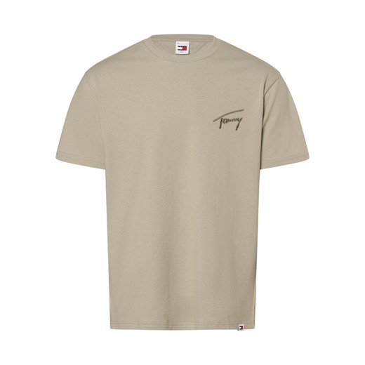 Tommy Jeans T-shirt męski Mężczyźni Bawełna seledynowy jednolity ze sklepu vangraaf w kategorii T-shirty męskie - zdjęcie 166271008