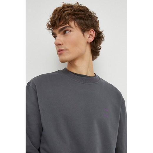 Samsoe Samsoe bluza bawełniana JOEL męska kolor szary gładka M22300127 ze sklepu ANSWEAR.com w kategorii Bluzy męskie - zdjęcie 166271917