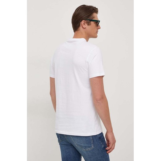 Guess t-shirt bawełniany męski kolor biały z aplikacją Guess L ANSWEAR.com