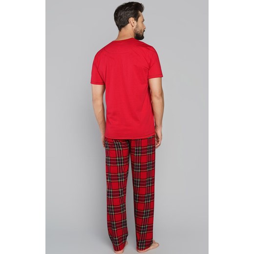 Narwik piżama męska bluzka krótki rękaw i długie spodnie, Kolor czerwony-kratka, Rozmiar XL, Italian Fashion ze sklepu Primodo w kategorii Piżamy męskie - zdjęcie 166276738