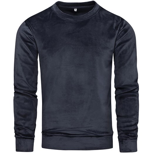 Bluza męska welurowa granatowa Recea ze sklepu Recea.pl w kategorii Bluzy męskie - zdjęcie 166276939