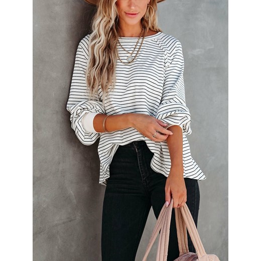 Sweter damski La Angels casualowy z okrągłym dekoltem 