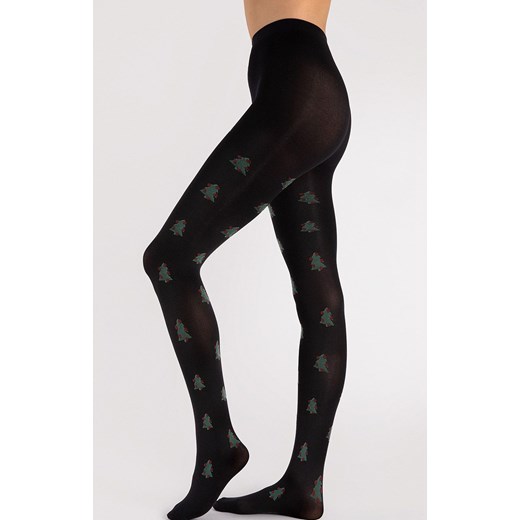 Rajstopy damskie świąteczne So Quiet 60 DEN, Kolor czarny, Rozmiar 2, Fiore ze sklepu Intymna w kategorii Rajstopy - zdjęcie 166282059