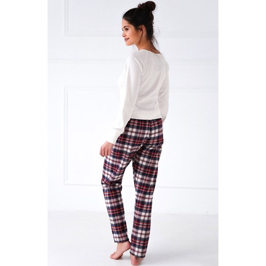 Sensis Damska bawełniana piżama świąteczna Mollie, Kolor śmietankowy, Rozmiar L, SENSIS ze sklepu Intymna w kategorii Piżamy damskie - zdjęcie 166282109