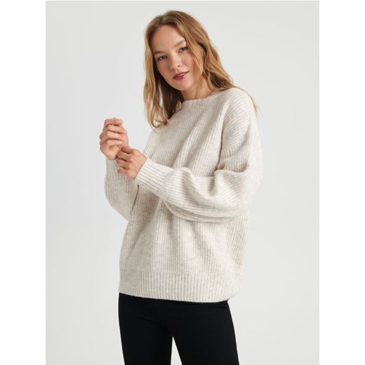 Sinsay - Sweter w prążki - kremowy ze sklepu Sinsay w kategorii Swetry damskie - zdjęcie 166289086