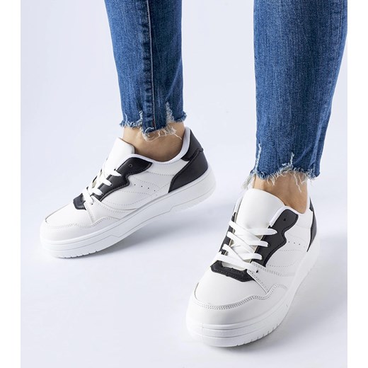 Białe sneakersy z czarnym akcentem Fournie ze sklepu gemre w kategorii Buty sportowe damskie - zdjęcie 166291975