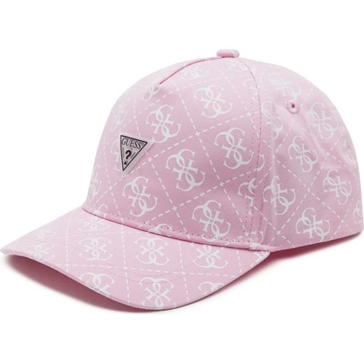 Guess czapka dziecięca różowa z poliestru 