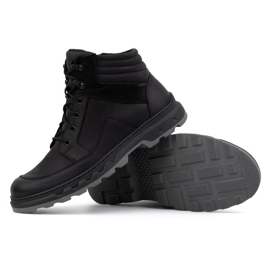 Buty męskie skórzane zimowe trzewiki sznurowane WASAK 0220 czarne ze sklepu butyolivier w kategorii Buty zimowe męskie - zdjęcie 166294397