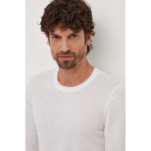 BOSS sweter wełniany kolor beżowy 50468239 ze sklepu ANSWEAR.com w kategorii Swetry męskie - zdjęcie 166294546