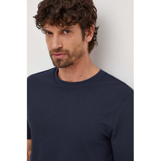 BOSS t-shirt męski kolor granatowy gładki 50452680 ze sklepu ANSWEAR.com w kategorii T-shirty męskie - zdjęcie 166294616