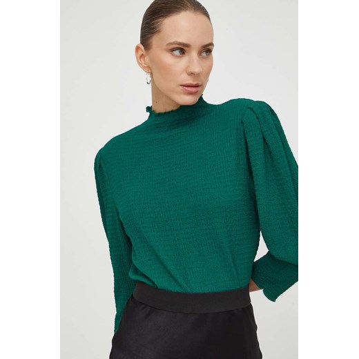 2NDDAY bluzka damska kolor zielony gładka ze sklepu ANSWEAR.com w kategorii Bluzki damskie - zdjęcie 166294699
