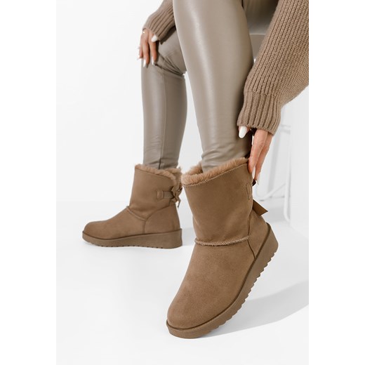 Khaki zimowe buty damskie Norera V2 ze sklepu Zapatos w kategorii Śniegowce damskie - zdjęcie 166295536